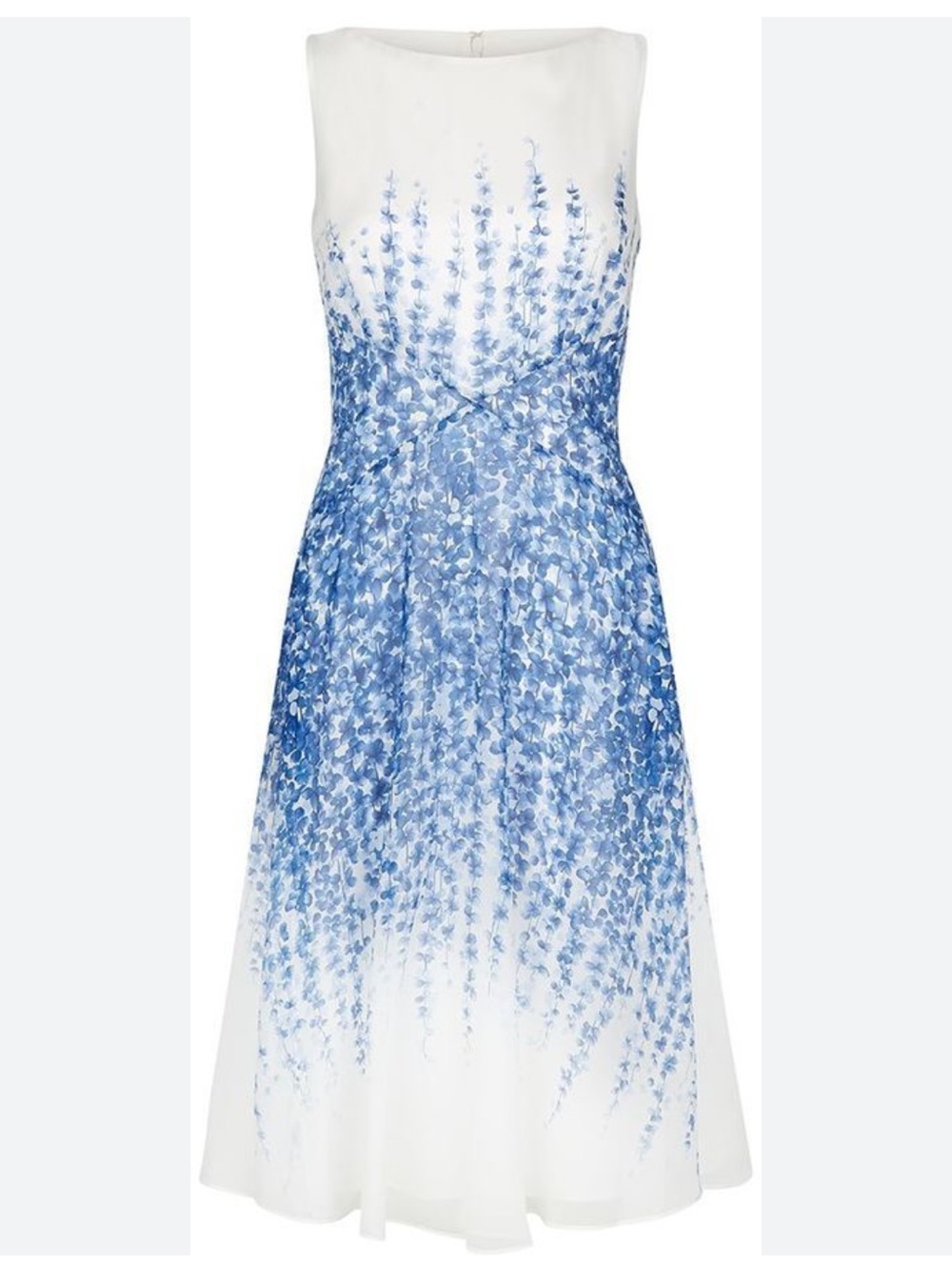Hobbs London 100% Silk Trailing Delphinium Floral Midi Dress US 4